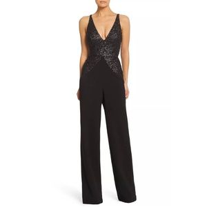 NWOT Dress the Population Joey Sequin Crepe Jumpsuit, XXS